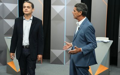 Pazolini fica paradão e evita encarar o governador: Ricardo Ferraço deu um show no debate da TV Gazeta