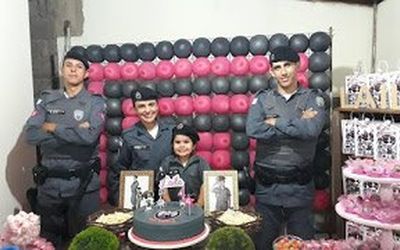 Menina faz 4 anos e escolhe tema “Polícia Militar” para a sua festa de aniversário