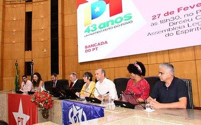 Sessão Solene da Assembleia Legislativa do Espírito Santo celebra 43 anos de fundação do PT