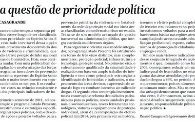 Em artigo no O Globo, Renato Casagrande acerta na embalagem, mas esquece do Pro-Pas