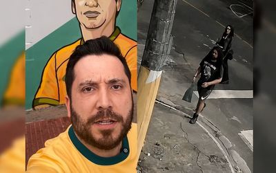 Novo ataque à Casa Bolsonaro: casal é flagrado por câmeras ao vandalizar imagem do ex-presidente em Vitória