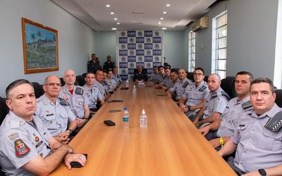 Policia Militar recebe oficiais de São Paulo para visita técnica