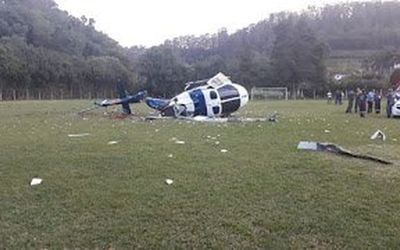 GOVERNADOR E MILITARES FICAM FERIDOS: Helicóptero com Paulo Hartung cai no Espírito Santo