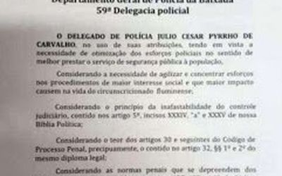 Delegado cobrava R$ 55,72 para registrar crime no Rio