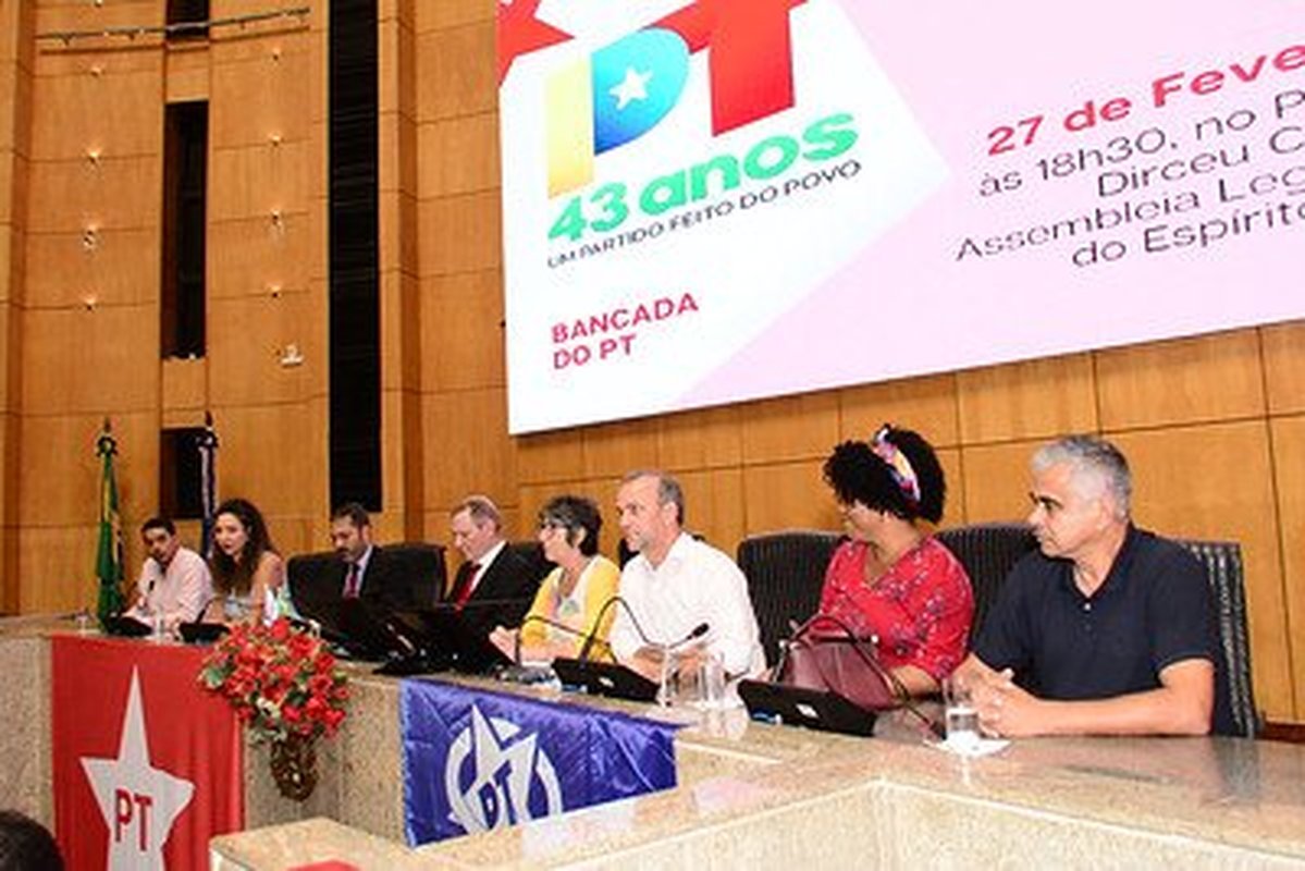 Sessão Solene da Assembleia Legislativa do Espírito Santo celebra 43 anos de fundação do PT