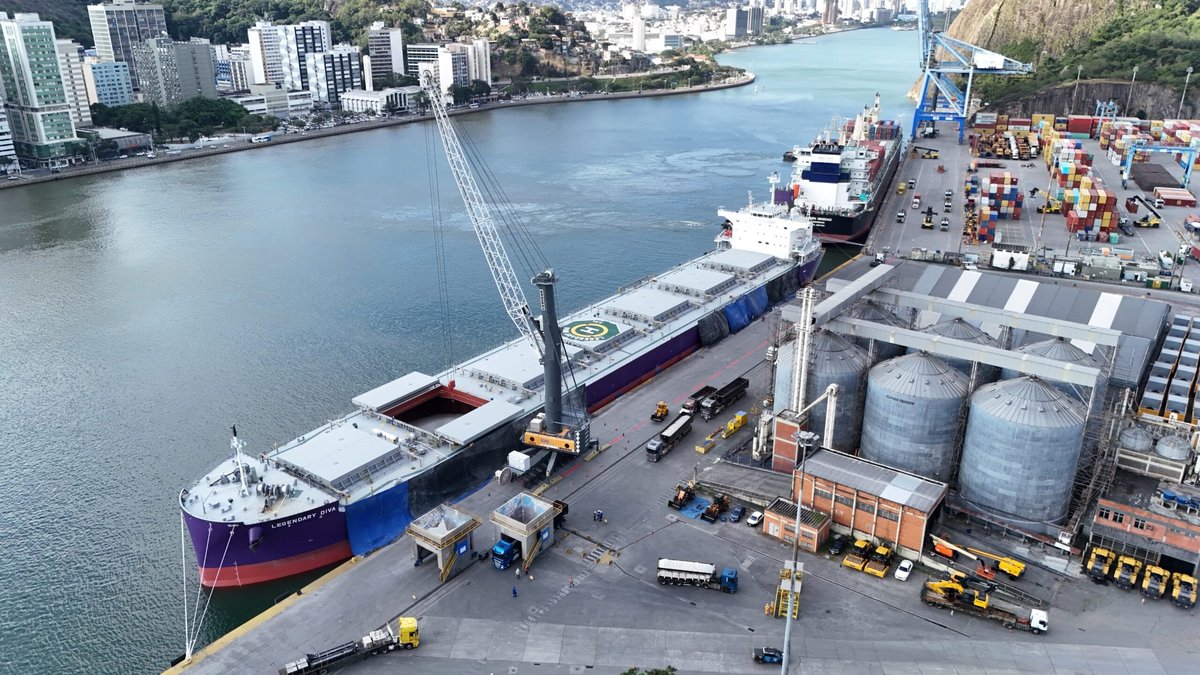 Em operação inédita, Baía de Vitória recebe maior navio de carga em Terminal de Vila Velha