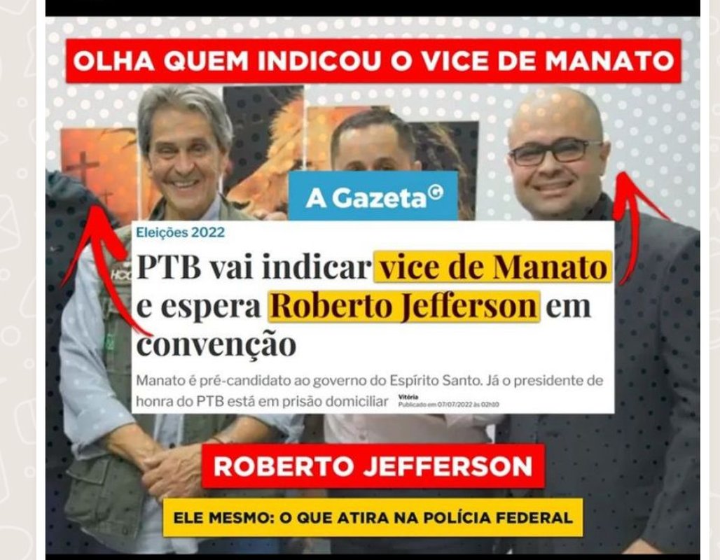 Ação criminosa de Roberto Jefferson contra a Polícia Federal abala a campanha de Manato ao governo do Espírito Santo
