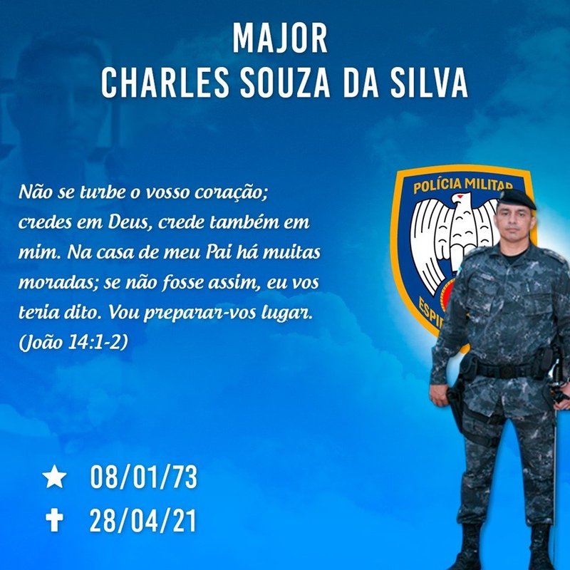 LUTO NA POLÍCIA MILITAR CAPIXABA: Amigos e Comando Geral prestam homenagem ao major Charles