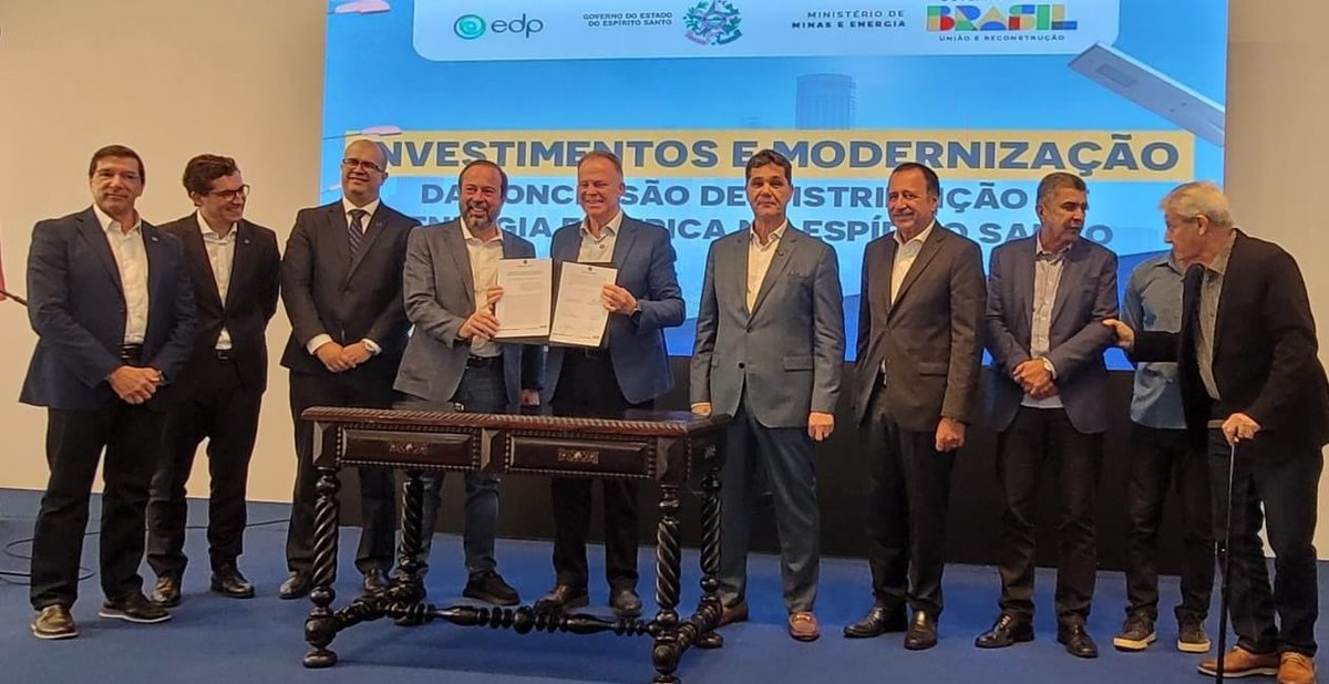 EDP assina renovação da concessão de distribuição de energia e anuncia investimentos de R$ 5 bilhões no Espírito Santo