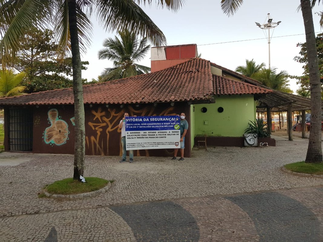 Praia do Canto: Quiosque na Curva da Jurema vai ser a nova sede da 3ª Companhia do 1º Batalhão da PM