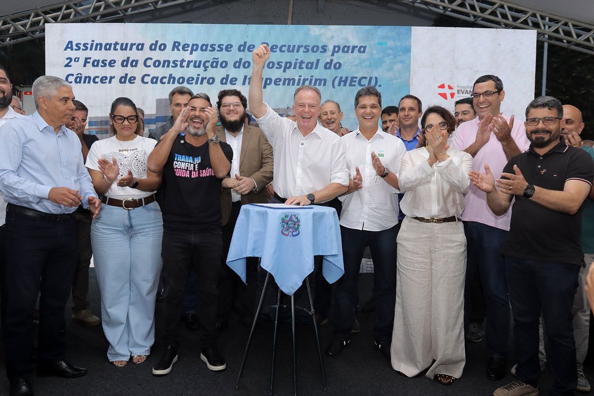 Casagrande, Ricardo Ferraço e Tyago Hoffmann anunciam investimento para conclusão da 2ª etapa do Hospital do Câncer de Cachoeiro
