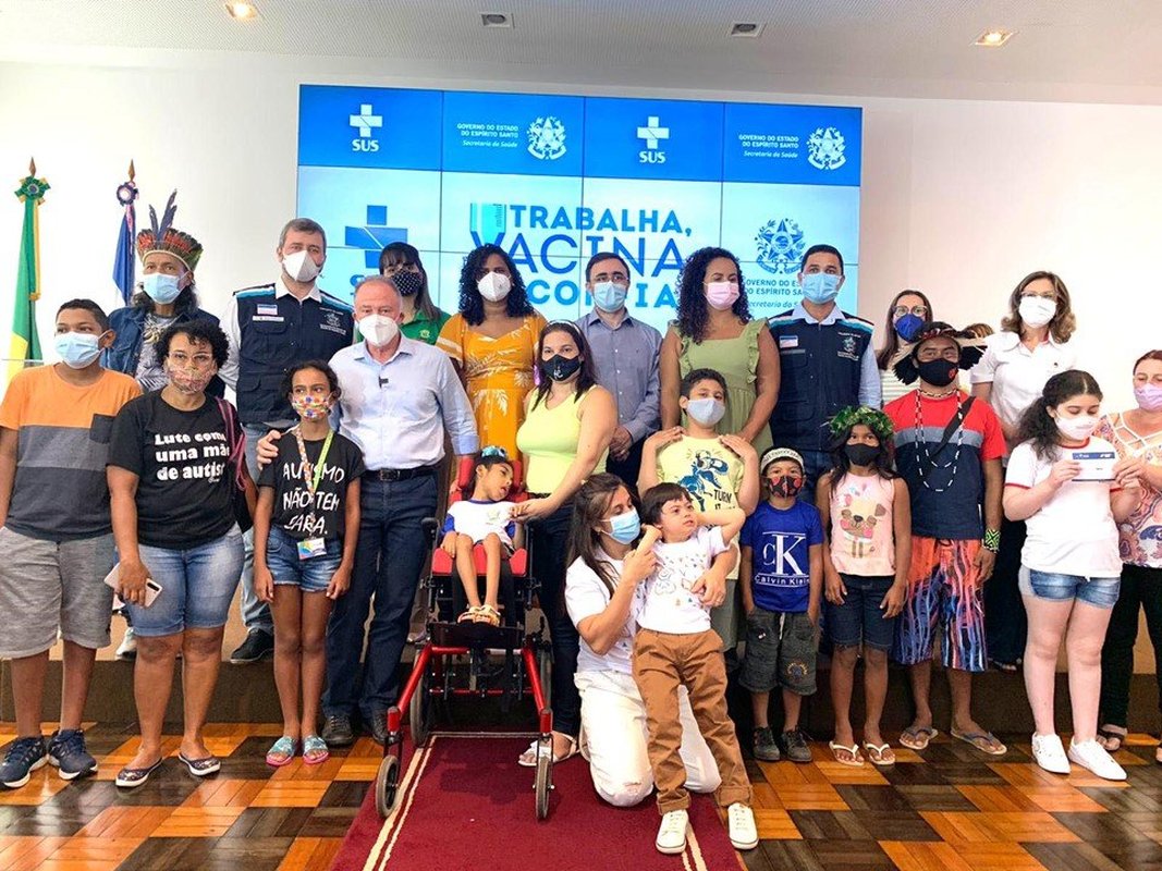 Emoção marca ato simbólico do início da vacinação das crianças contra Covid-19 no Espírito Santo