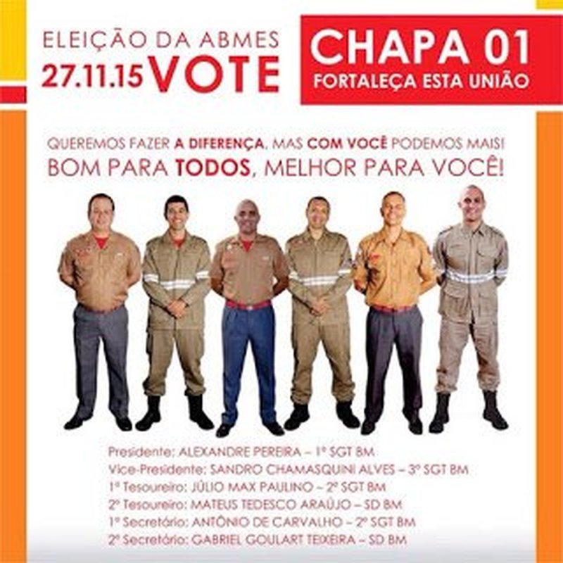 Três chapas disputam eleição na Associação de Bombeiros Militares do Espírito Santo