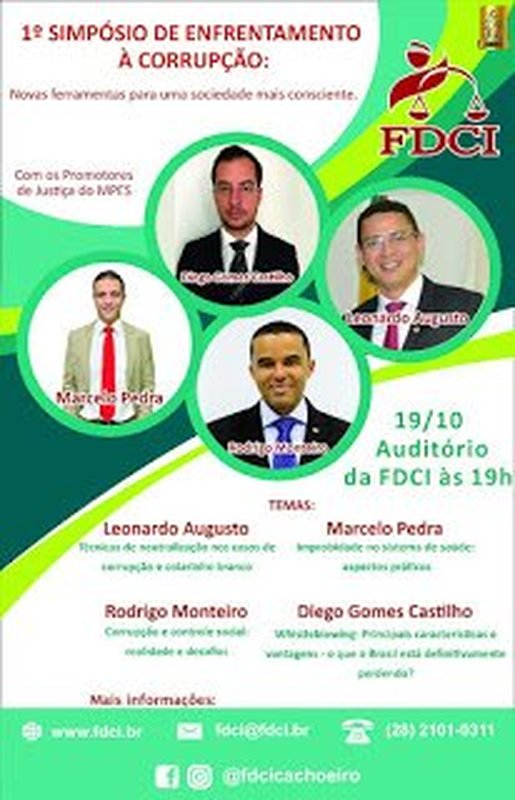 Promotores de Justiça participam de “Simpósio de Enfrentamento à Corrupção” em Cachoeiro