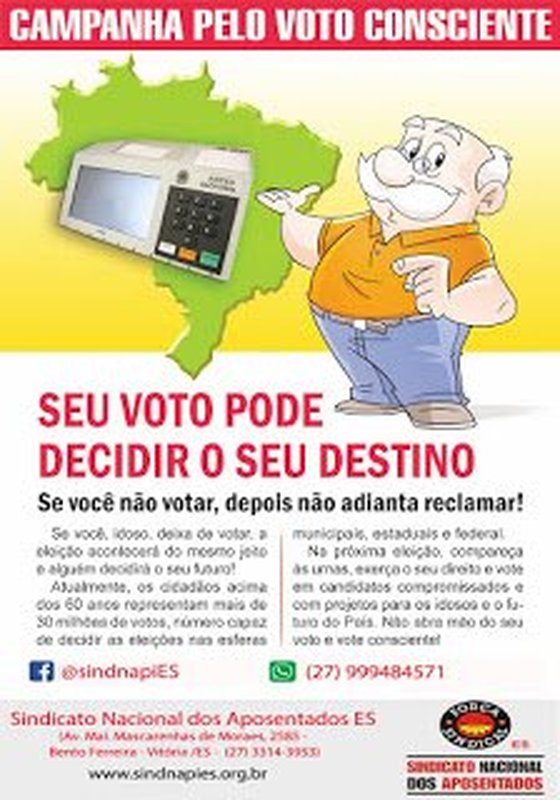 Sindipol e Sindnapi/ES fazem campanha de valorização e incentivo do voto da pessoa idosa