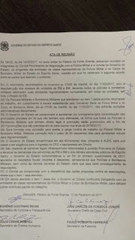 Acordo firmado pelas Associações de Classe para acabar com a greve na Polícia Militar era mais vantajoso para a categoria do que o fechado pelas esposas dos militares